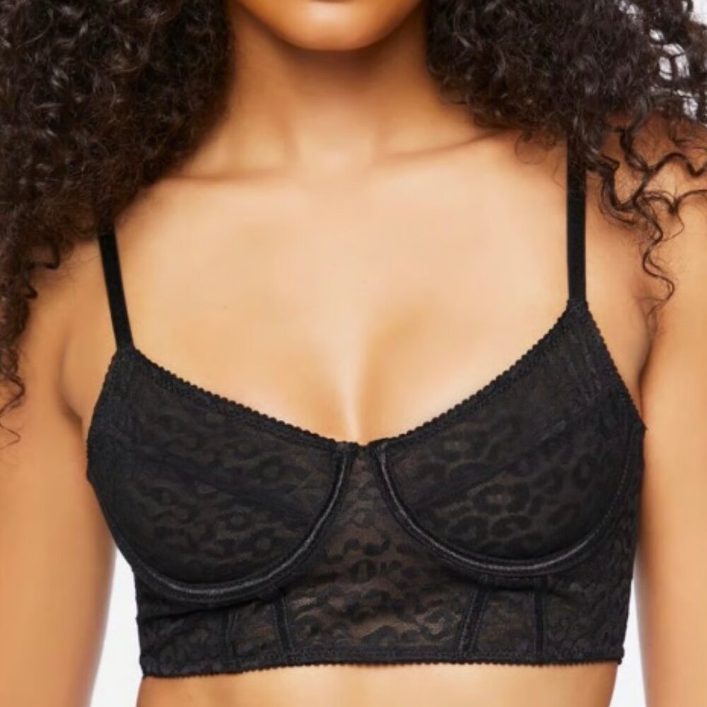 NWT Black Lace Corset Top Bralette Size XL